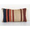 Vintage Striped Kilim Rug Pillow Cover, Organic Wool Tribal | Cushion in Pillows by Vintage Pillows Store