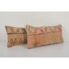 Set Of Two Orange Turkish Carpet Rug Pillow, Handmade Wool | Sham in Linens & Bedding by Vintage Pillows Store. Item composed of cotton and fiber