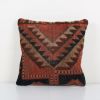Muted Carpet Rug Pillow, Vintage Pastel Ethnic Turkish Yasti | Cushion in Pillows by Vintage Pillows Store