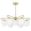 Raleigh - Gloss White Globe | Chandeliers by Illuminate Vintage. Item composed of brass