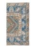 Vintage Wool Blue Turkish Rug - Designer Carpet 3'11" X 6'4" | Runner Rug in Rugs by Vintage Pillows Store. Item composed of cotton