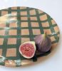 Green Gingham Serving Platter | Serveware by Rosie Gore. Item made of ceramic