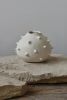 Spikes White Round Ceramic Vase I | Vases & Vessels by OWO Ceramics. Item made of ceramic
