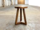 Solid Wood Three-Legged Dining Stool – Modern Accent Stool, Handcrafted in the USA | Bar Stool in Chairs by Marco Bogazzi