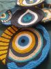 5 Pieces Of Evil Eye Bead Wall Plate, Blue Wall Plates | Ornament in Decorative Objects by Sarmal Design. Item made of cotton with synthetic works with boho & contemporary style