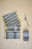 Oh! Stripes (Blue) Block Print Napkins, Set of 4 | Linens & Bedding by Ninéh