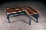 Live Edge Black Walnut Executive Desk | Tables by Urban Lumber Co.. Item made of walnut & steel