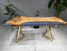 Olive Slab Epoxy Table - Dining Table - Modern Room Table | Tables by Tinella Collection. Item composed of wood and metal in contemporary or art deco style