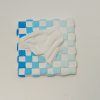 Comfort Zone Mini #07 - Wandskulptur Kariert Blau | Wall Sculpture in Wall Hangings by Reyku