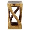 Haussmann® Wood Vine Twist Stool Accent Table 12 in x 22 in | Chairs by Haussmann®
