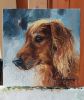 Custom pet portrait dog painting original, Brown dog paintin | Oil And Acrylic Painting in Paintings by Natart. Item composed of canvas and synthetic in contemporary style