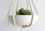 Color Block Sculptural Macrame Plant Hanger – 28” Limited Edition Hanging Planter | Plants & Landscape by Freefille