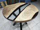 Walnut Wood Epoxy Round Dining Table, Wood Epoxy Round Study | Tables by LuxuryEpoxyFurniture. Item composed of wood and synthetic