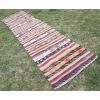 1970s Vintage Turkish Oushak Hallway Kilim Runner | Runner Rug in Rugs by Vintage Pillows Store. Item composed of cotton