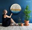 Circular Fiber Art Collection - SUNSET | Macrame Wall Hanging in Wall Hangings by Rianne Aarts. Item made of cotton & fiber
