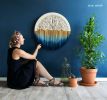 Circular Fiber Art Collection - SUNSET | Wall Hangings by Rianne Aarts / Teddy and Wool Studio. Item composed of cotton & fiber