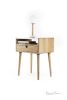 Mid Century Nightstand Drawer in Walnut & Carrara Marble Top | Storage by Manuel Barrera Habitables. Item made of walnut