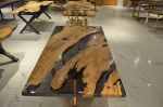 Olive Epoxy Dining Table - Handmade Wooden Table | Tables by Tinella Collection. Item made of walnut works with contemporary & country & farmhouse style