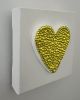 Yellow Heart Crystal 4" x 4" | Mixed Media in Paintings by Emeline Tate. Item composed of canvas and synthetic