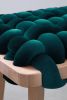 Petrol Velvet Woven Stool | Chairs by Knots Studio