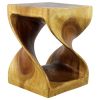Haussmann® Wood Twist End Table 15 x 15 x 20 inch High Oak | Tables by Haussmann®