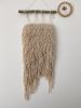 XXL hand woven in natural ivory cotton wall | Tapestry in Wall Hangings by Awesome Knots. Item made of wood & cotton compatible with boho and japandi style