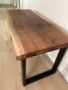 Solid Walnut Live Edge Desk | Tables by Good Wood Brothers. Item made of walnut with metal works with mid century modern & modern style