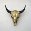 Bison Skull - Gilded | Wall Sculpture in Wall Hangings by Farmhaus + Co.. Item composed of wood