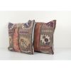 Muted Color Green and Tan Antique Carpet Rug Pillow | Cushion in Pillows by Vintage Pillows Store. Item composed of cotton & fiber