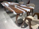 White Resin Table - Custom Epoxy Dining Table | Tables by Tinella Collection. Item made of wood & synthetic compatible with contemporary and country & farmhouse style