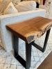 Custom Made Black Walnut Live Edge Side/End Table | Side Table in Tables by Good Wood Brothers. Item composed of walnut and metal