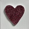 Dark Pink Heart Crystal 4" x 4" | Mixed Media in Paintings by Emeline Tate. Item made of canvas with synthetic