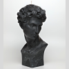 Black Hermes XL Greek God Head Candle - Roman Bust Figure | Ornament in Decorative Objects by Agora Home. Item made of synthetic compatible with minimalism and contemporary style