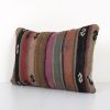 Handmade Organic Striped Lumbar Pillow Cover, Ethnic Chair D | Cushion in Pillows by Vintage Pillows Store
