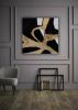 Original abstract gold black painting gold leaf abstract art | Oil And Acrylic Painting in Paintings by Berez Art. Item made of canvas compatible with minimalism and modern style