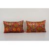 Set of Two Soft Lumbar Cover, Pair Velvet Pillow Cover | Sham in Linens & Bedding by Vintage Pillows Store. Item composed of cotton and fiber