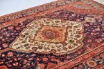 Antique Rug | 4.5 x 6.6 | Rust Pink Navy Beige French Blue | Area Rug in Rugs by The Loom House. Item composed of fiber