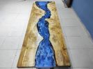 Custom Order Poplar Wood Sea Ocean İce Design Blue Epoxy | Dining Table in Tables by LuxuryEpoxyFurniture. Item composed of wood and synthetic