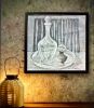 Crystal Memory - Framed Original Drawing - Charcoal Still Life | Drawings by Eman's Gallery