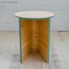 Handmade Round Pine Side Table: Modern Accent Table | Tables by Spacecraft Furnishing. Item composed of wood in contemporary or art deco style