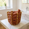 (M) Hull Basket in Red Earth Ultra suede | Storage Basket in Storage by Knots Studio