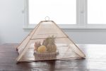 Handmade Collapsible Woven Food Tent | Natural | Set of 2 | Ornament in Decorative Objects by NEEPA HUT. Item made of wood with fiber