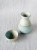 Sake bottle and cup set - Seafoam Modern Handmade Ceramics | Dinnerware by Tomoko Ceramics
