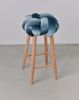 Sage Velvet Knot Bar Stool | Chairs by Knots Studio. Item composed of walnut and fabric
