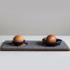 Small wood and felt serving tray for 2 persons, 1 pc. | Serveware by DecoMundo Home. Item made of oak wood works with minimalism & country & farmhouse style