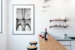 Black and white "Brooklyn Bridge" photography print | Photography by PappasBland. Item made of paper works with mid century modern & transitional style