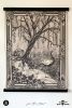 Weeping Willow, BlackCoral Heuchera & Demoiselle Cranes | Tapestry in Wall Hangings by Sean Martorana. Item composed of cotton and fiber