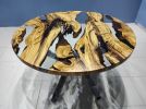Round Olive Wood Clear Epoxy Dining Table, Custom 52" Round | Tables by LuxuryEpoxyFurniture. Item composed of wood and synthetic