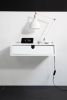 White Floating Nightstand, 1 Drawer in Oak | Storage by Manuel Barrera Habitables. Item made of wood