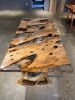 Olive Resin Table - Custom Epoxy Table | Dining Table in Tables by Tinella Wood. Item made of wood with metal works with contemporary & art deco style